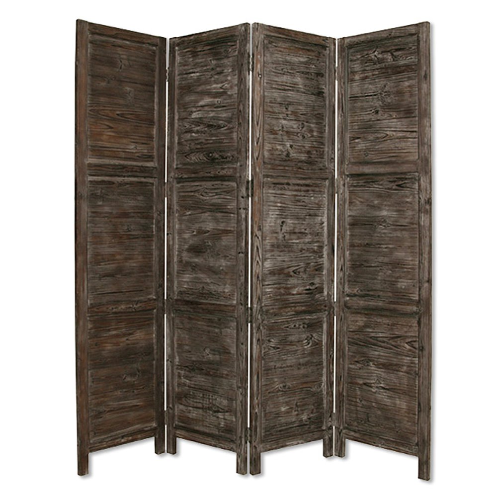 84" Wood Folding Four Panel Room Divider