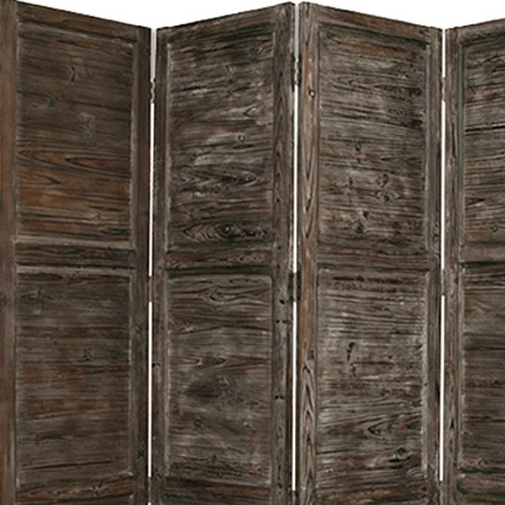 84" Wood Folding Four Panel Room Divider