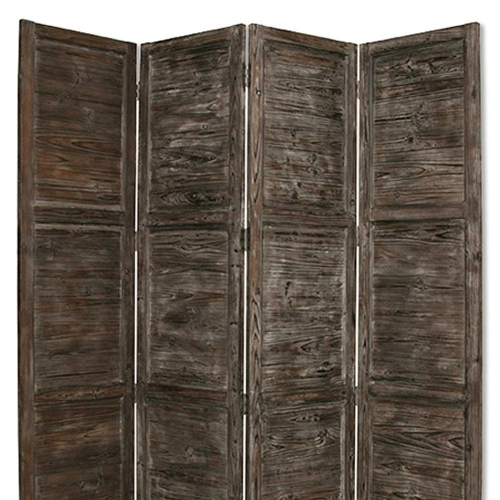 84" Wood Folding Four Panel Room Divider