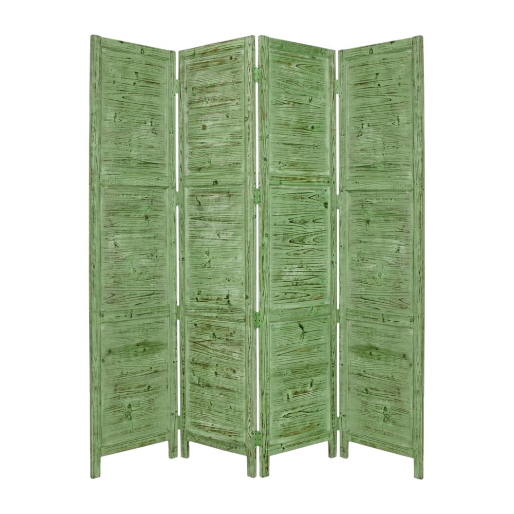 84" Wood Folding Four Panel Room Divider