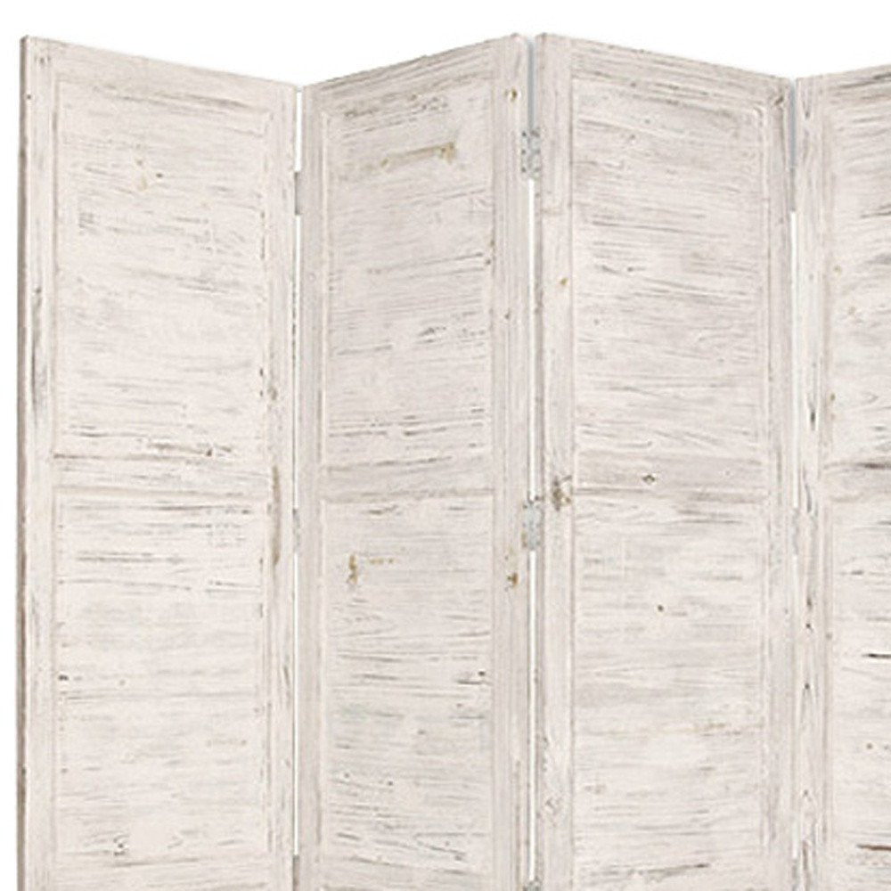 84" Wood Folding Four Panel Room Divider