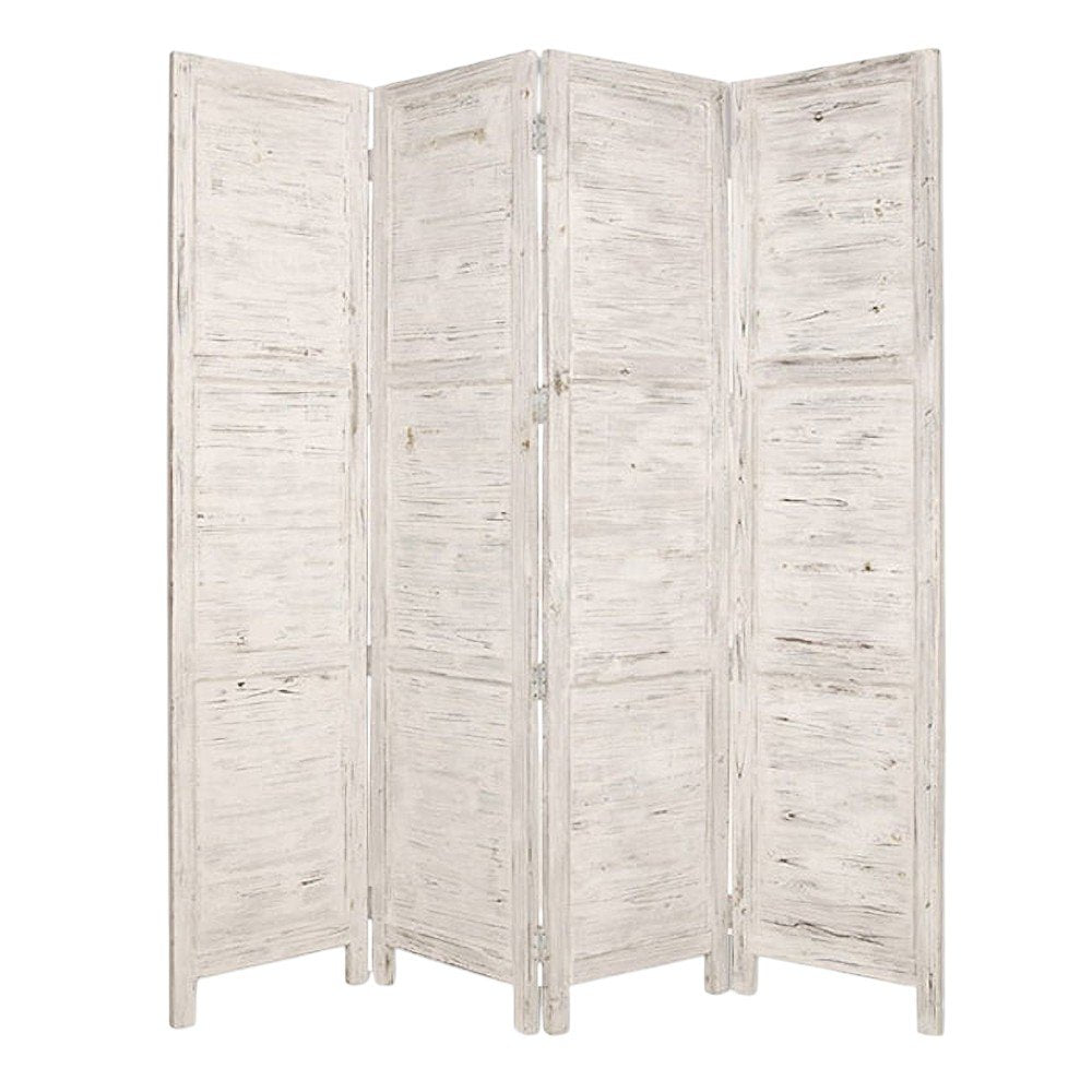 84" Wood Folding Four Panel Room Divider