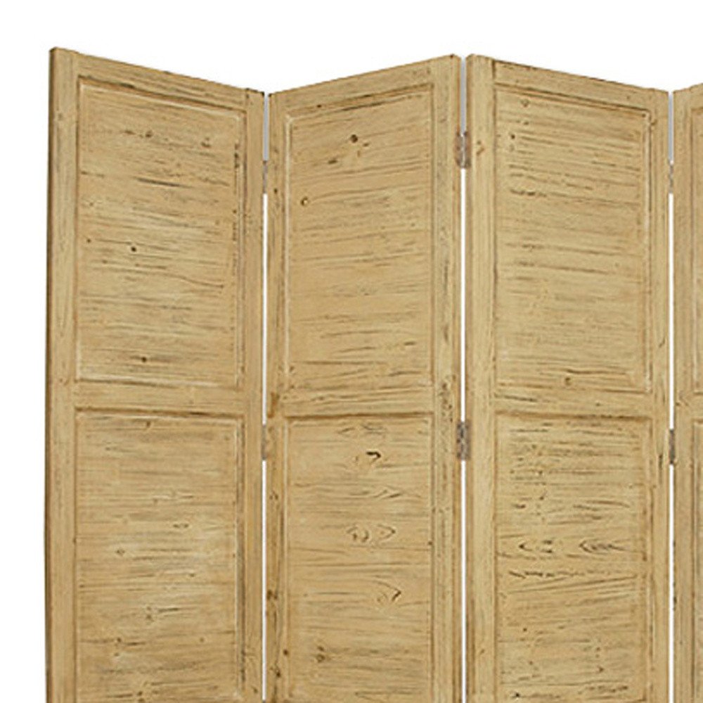 84" Wood Folding Four Panel Room Divider