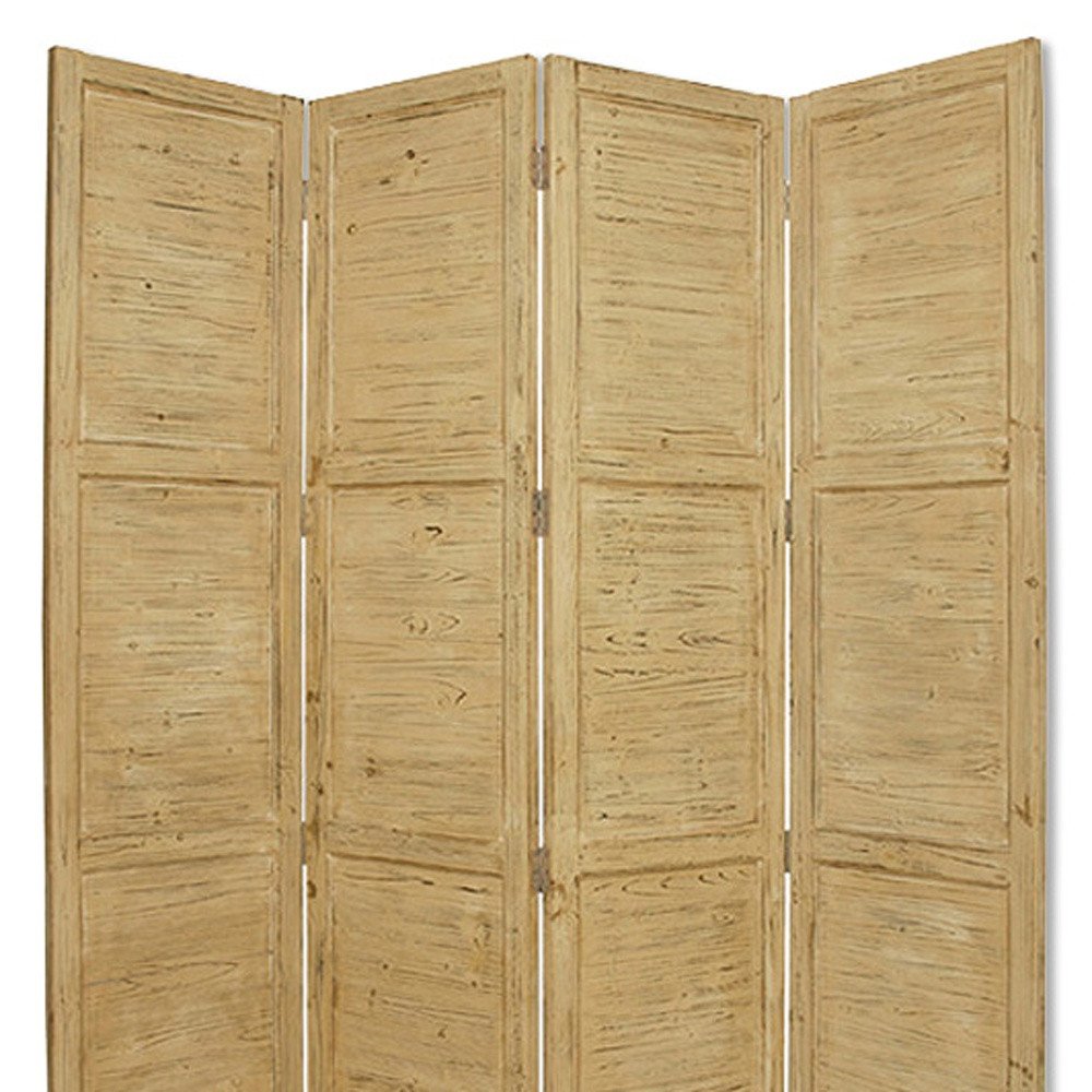 84" Wood Folding Four Panel Room Divider