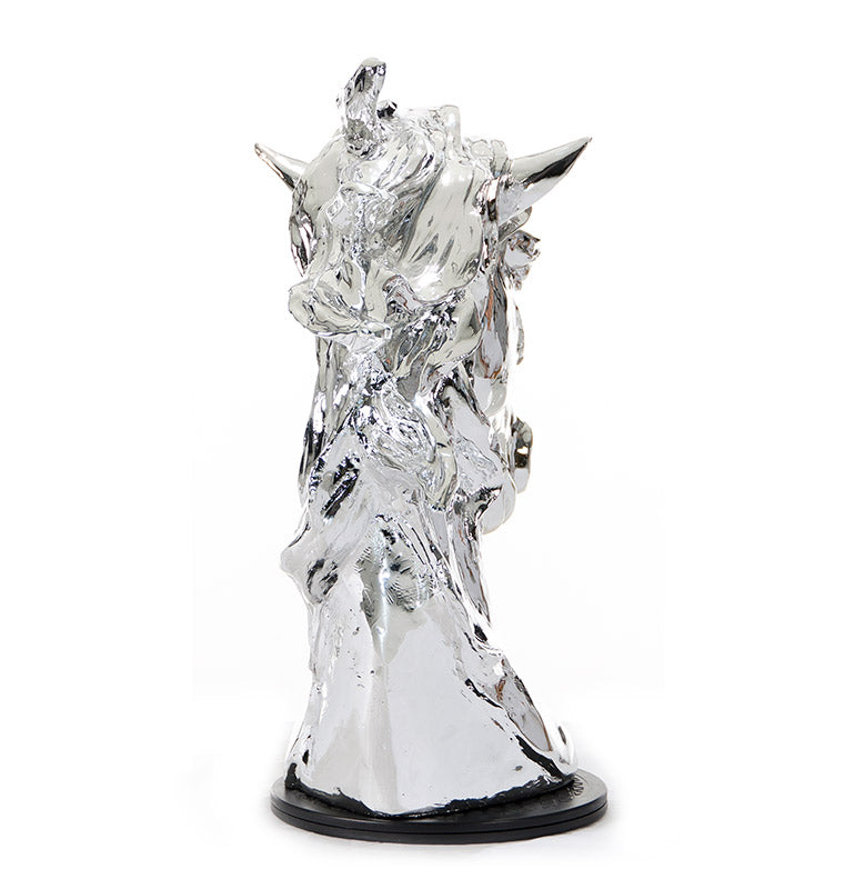 25" Silver Horse Head Sculpture