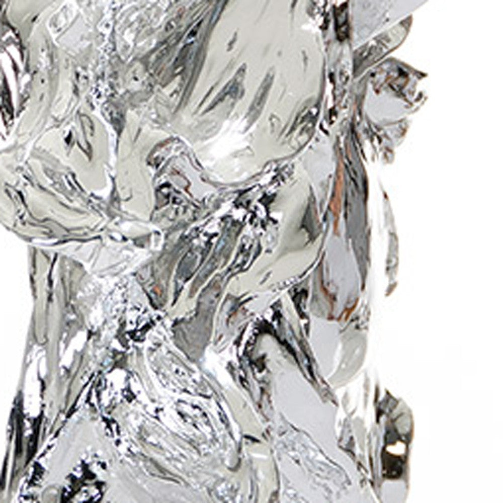 25" Silver Horse Head Sculpture