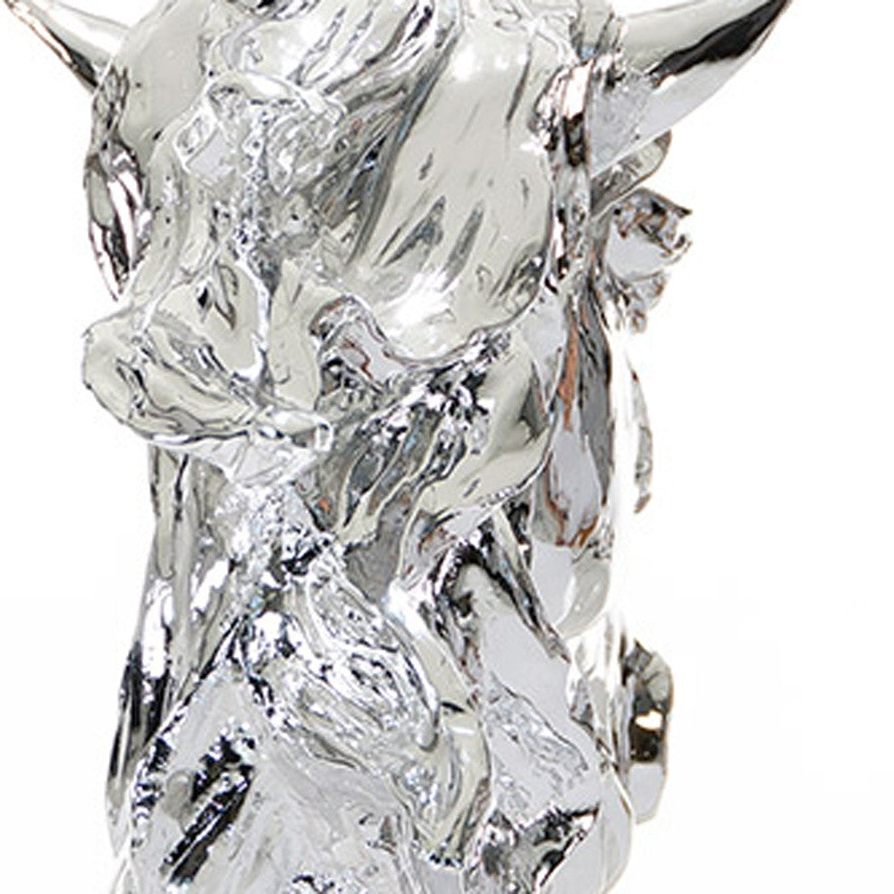 25" Silver Horse Head Sculpture