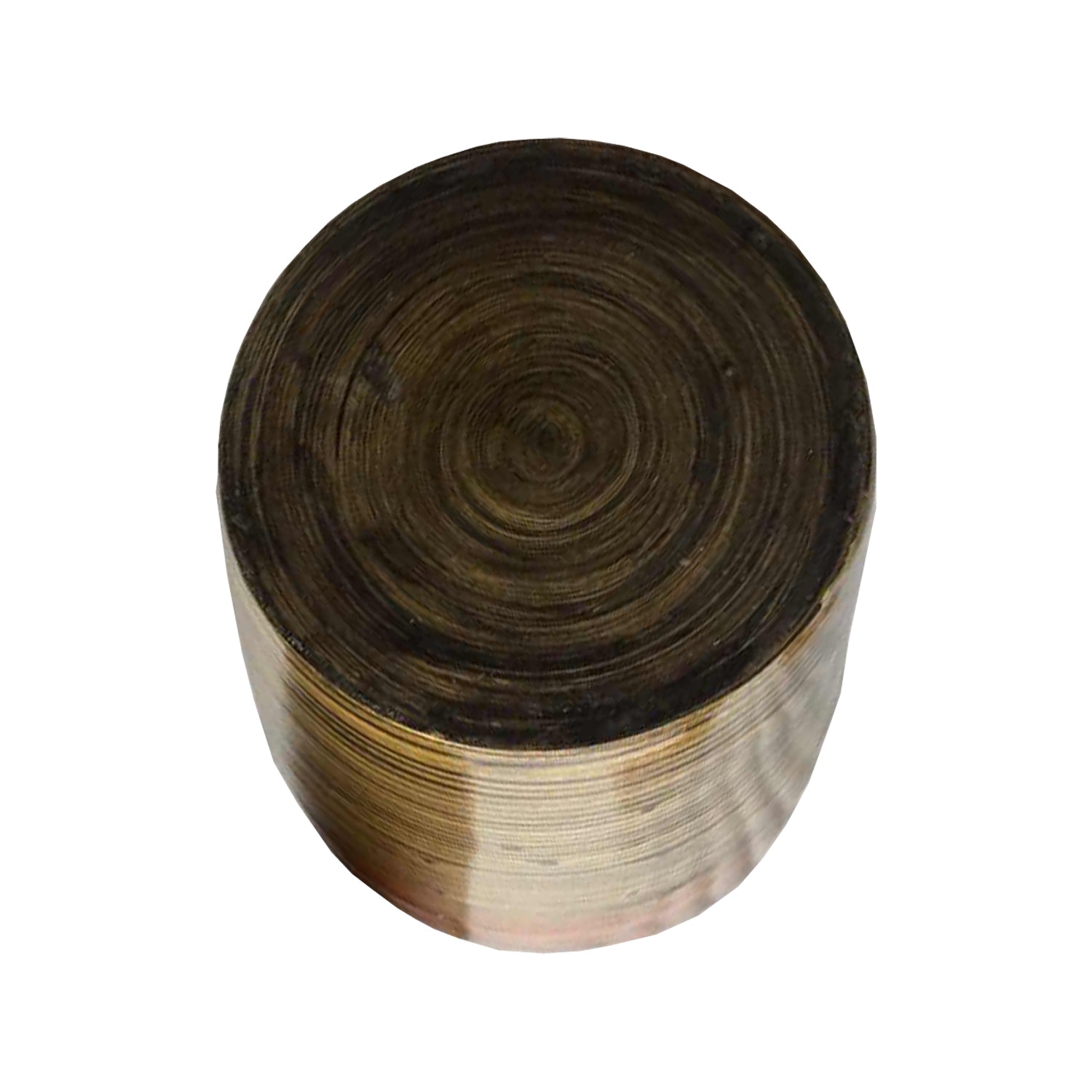 30" Brown Striped Bamboo Lacquered Spun Floor Vase