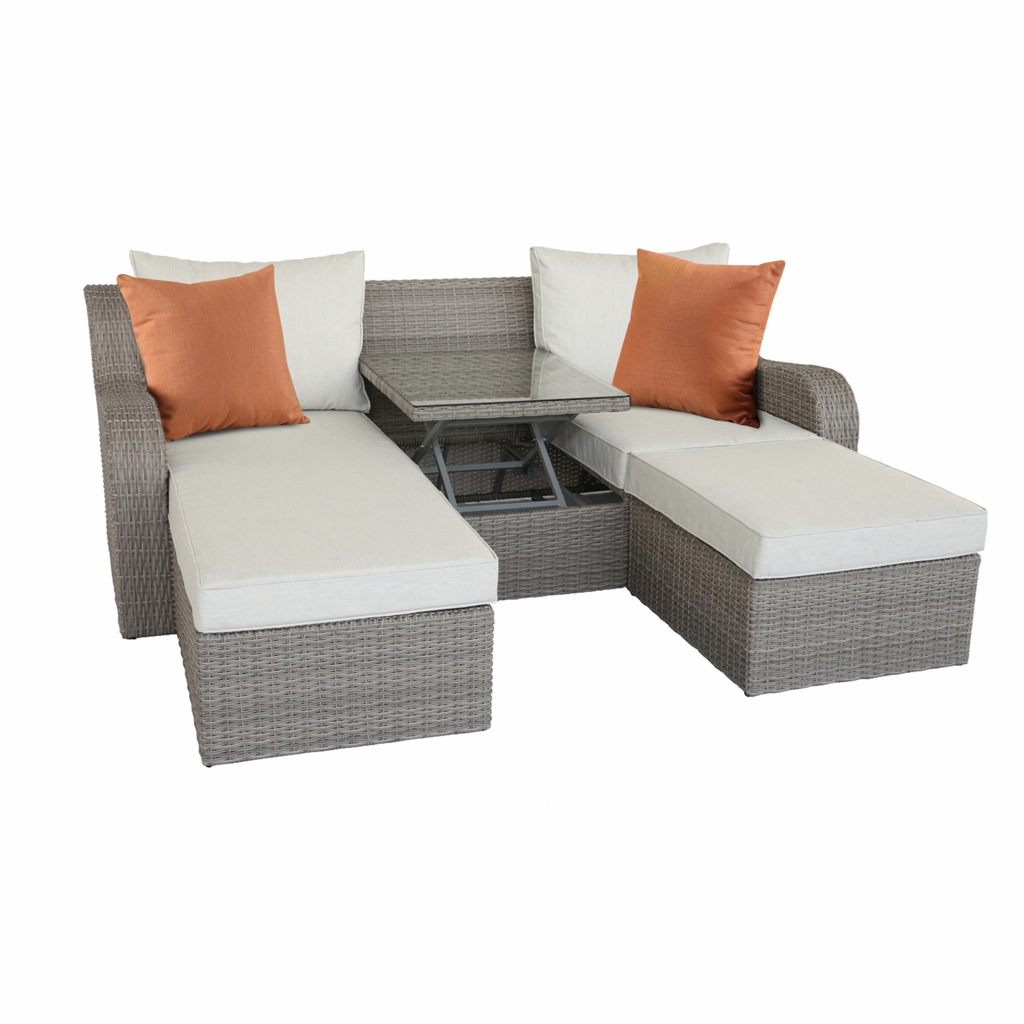 Outdoor Gray Modular Sofa and Lounger