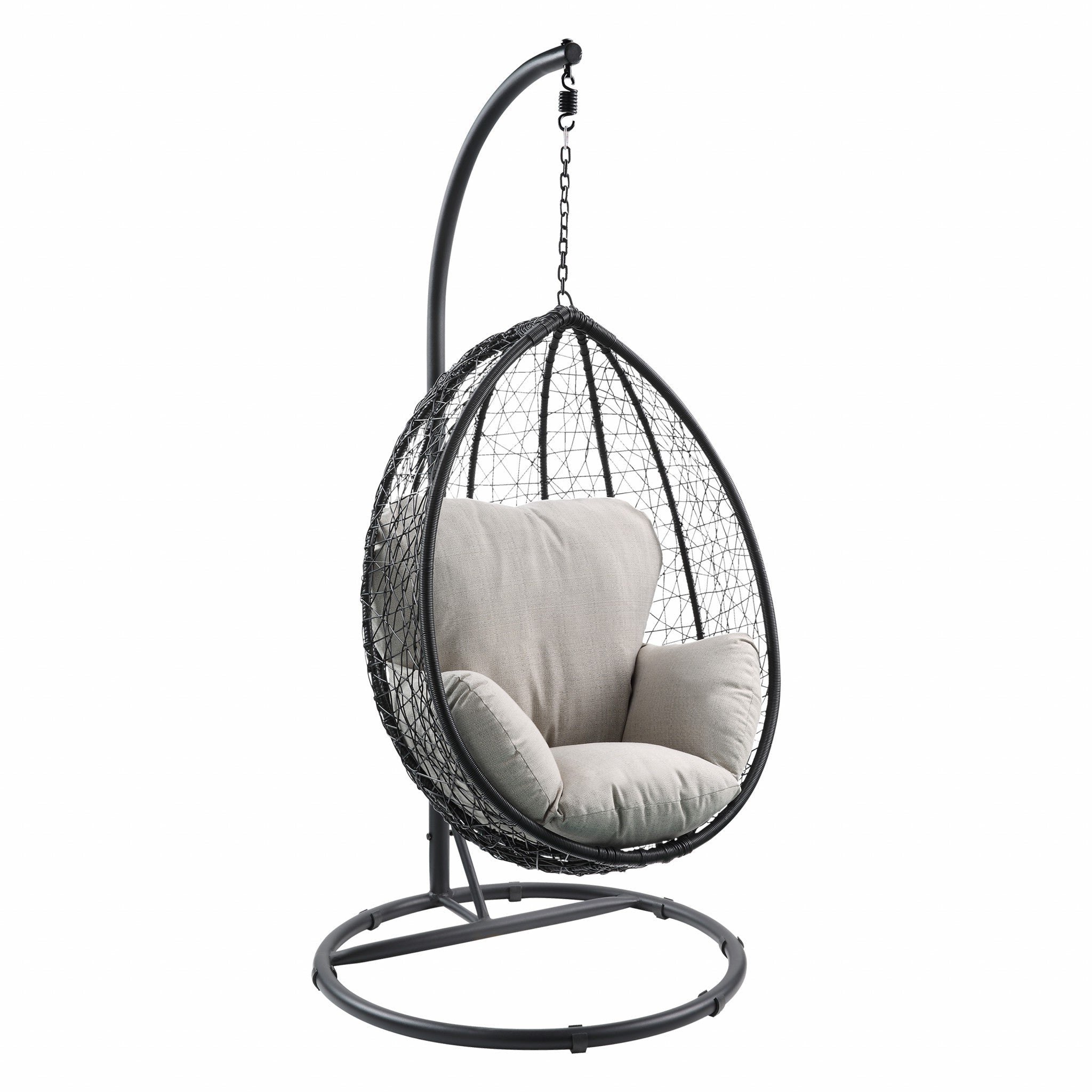 38" Outdoor Metal Swinging Egg Chair