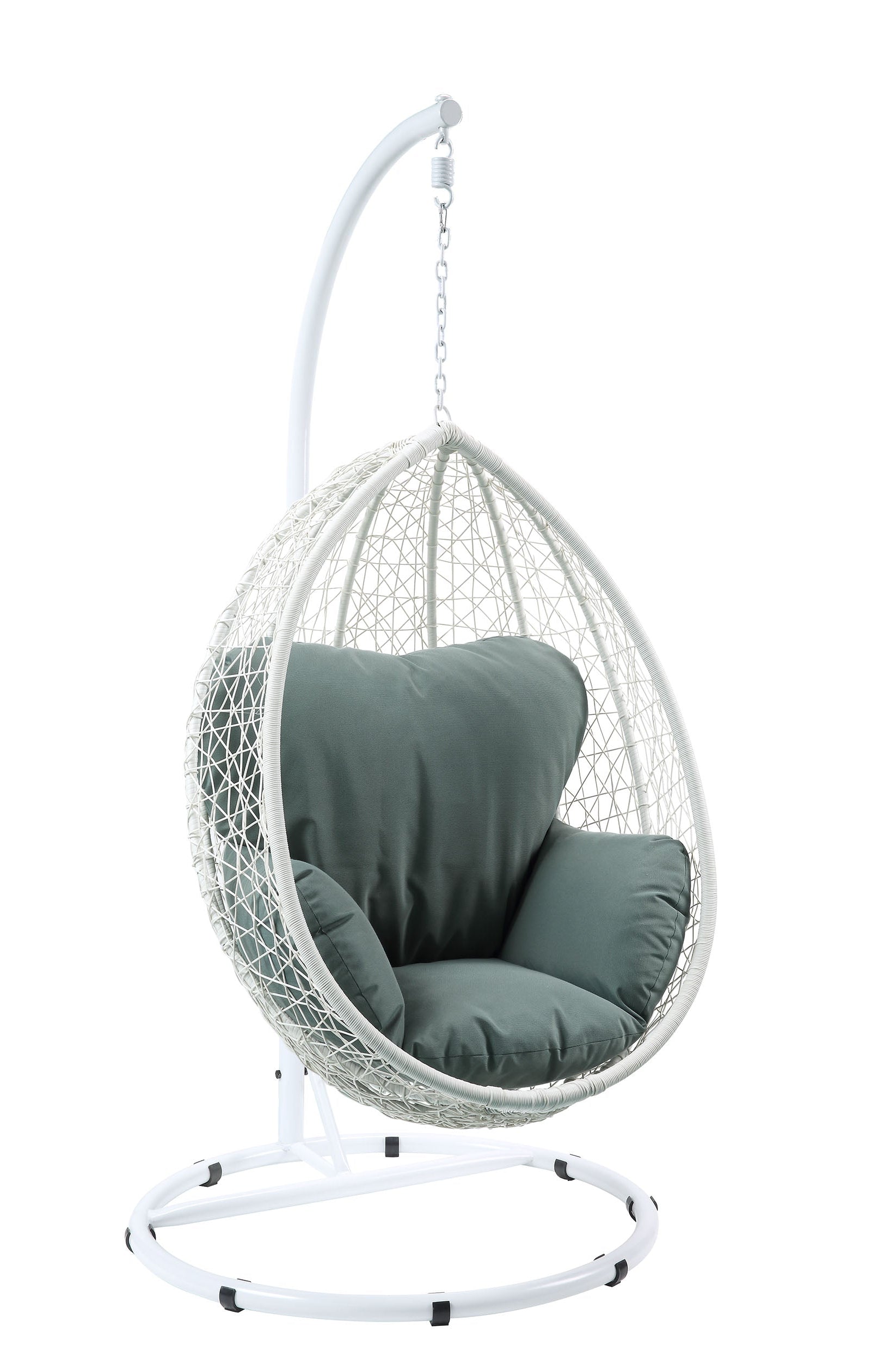 38" Outdoor Metal Swinging Egg Chair