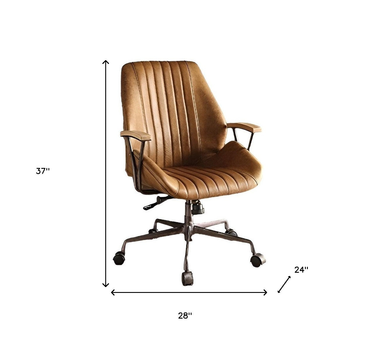 24" Faux Leather Channel Office Chair