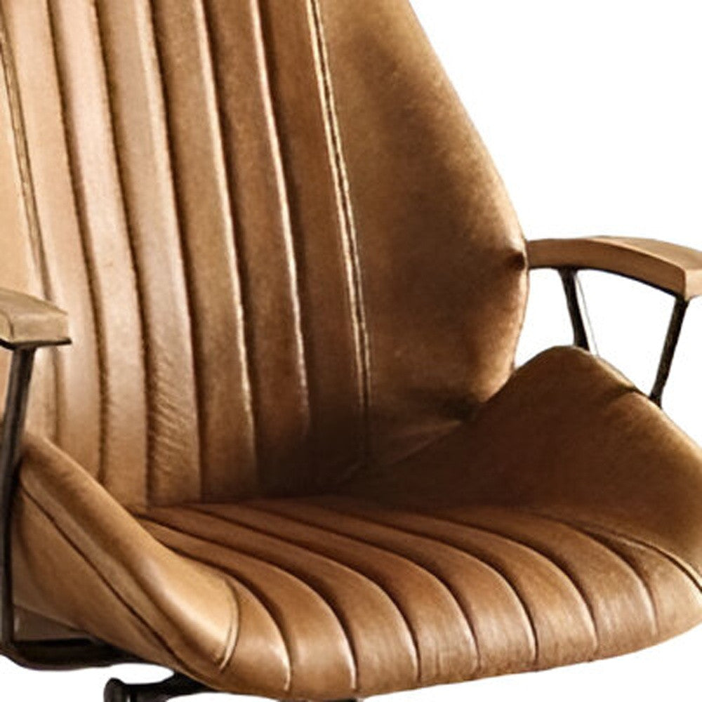 24" Faux Leather Channel Office Chair