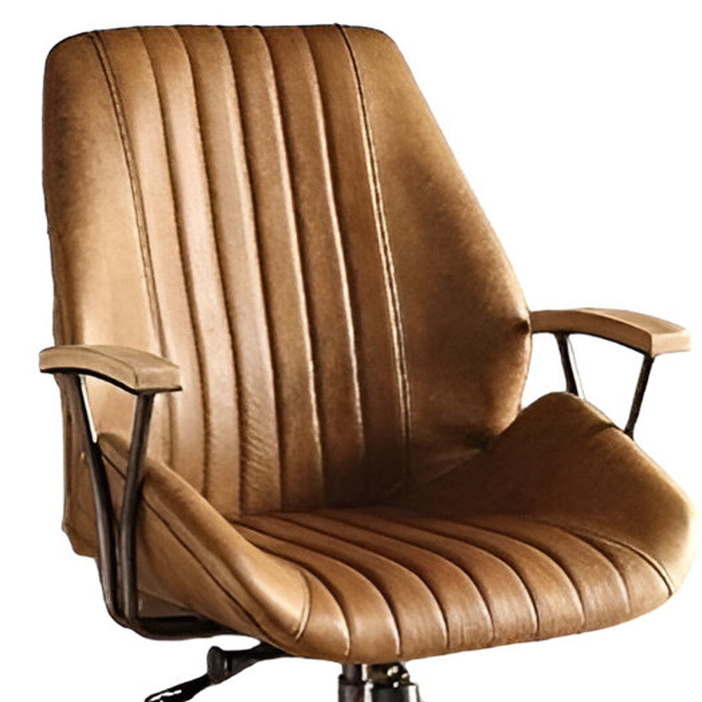 24" Faux Leather Channel Office Chair