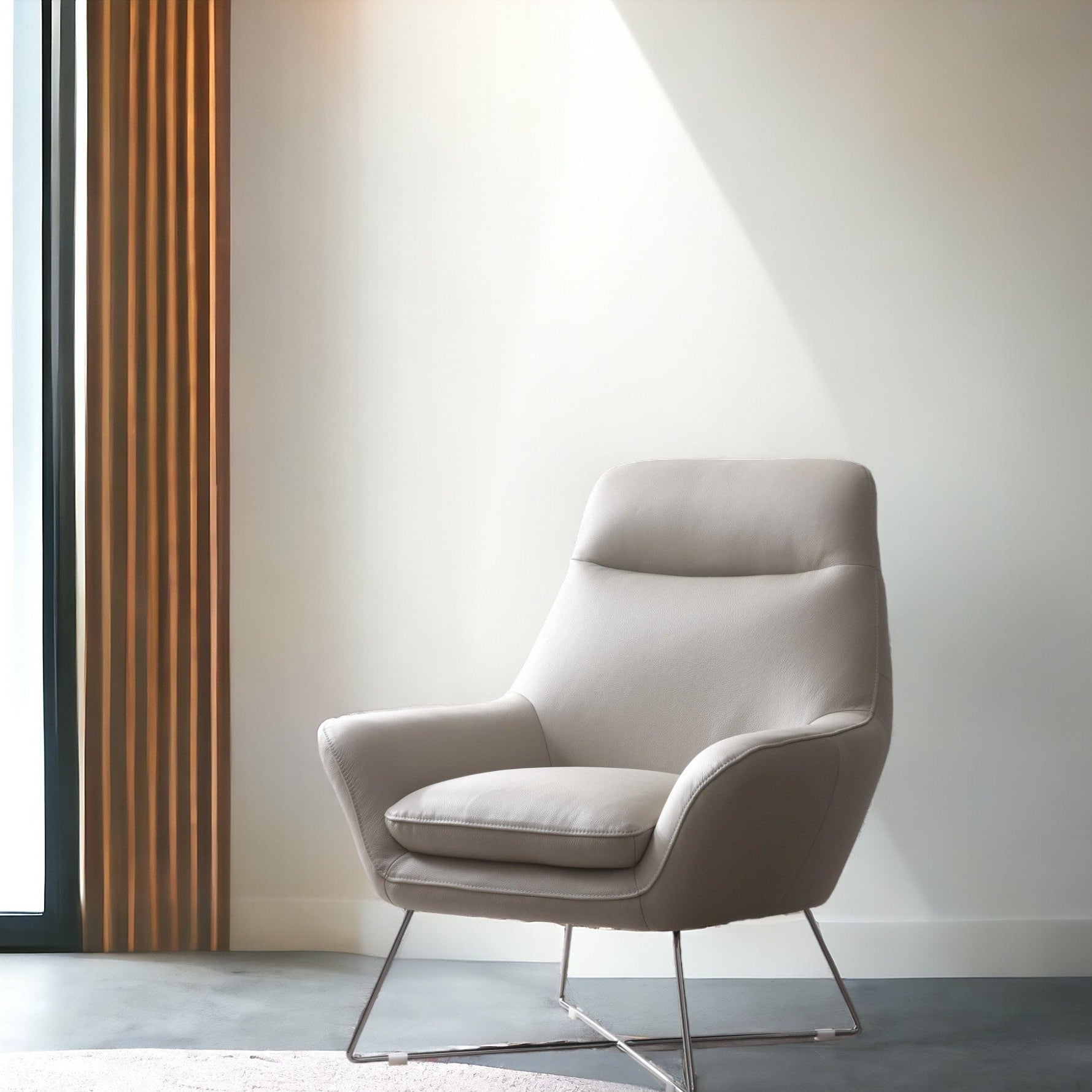 33" Contemporary Faux Leather Tufted Arm Chair