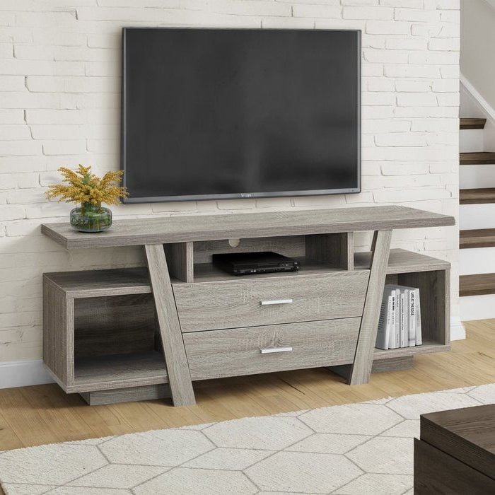 60" Taupe Angle Shelf Entertainment Console