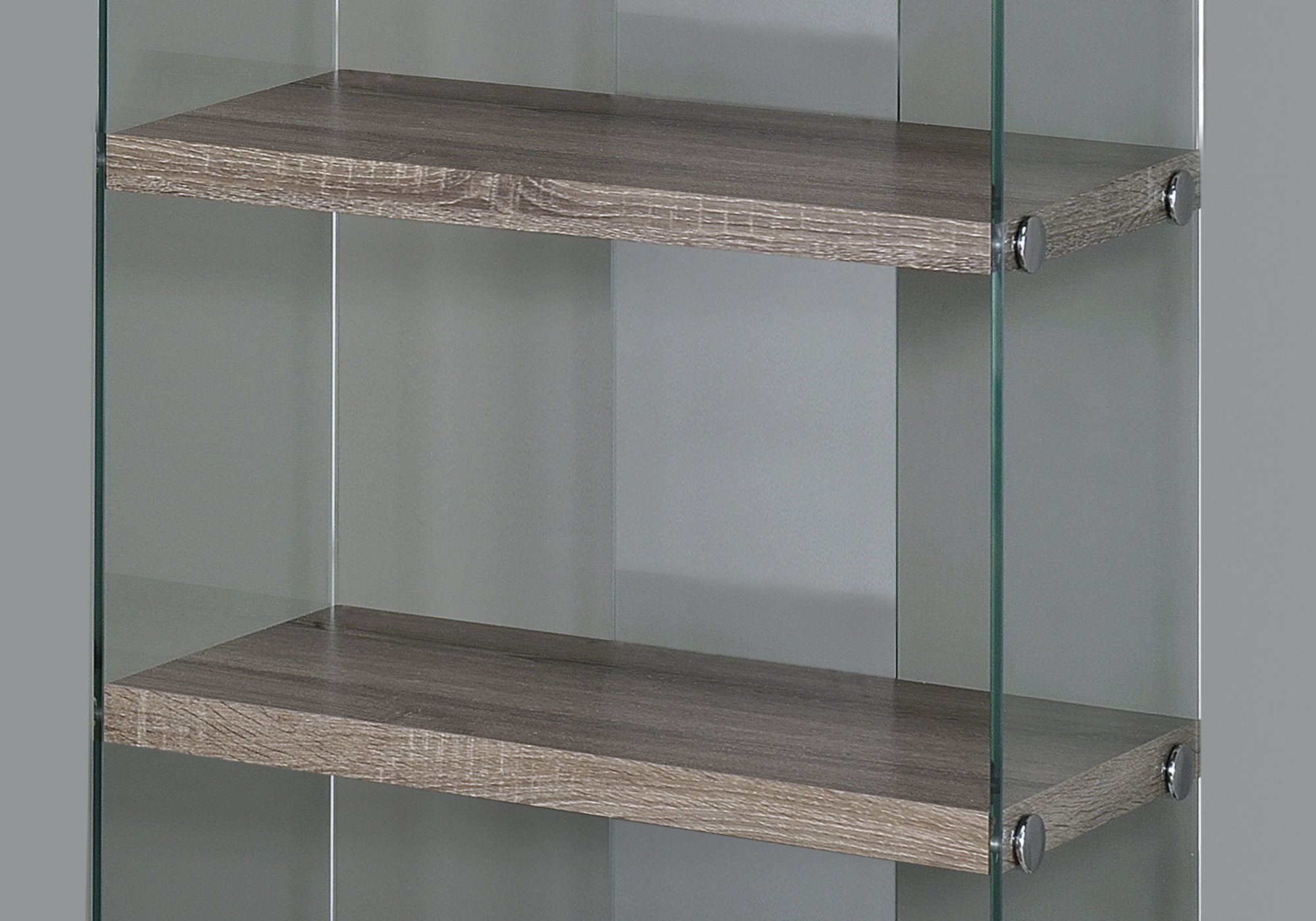 58" Glass and Wood Etagere Bookcase
