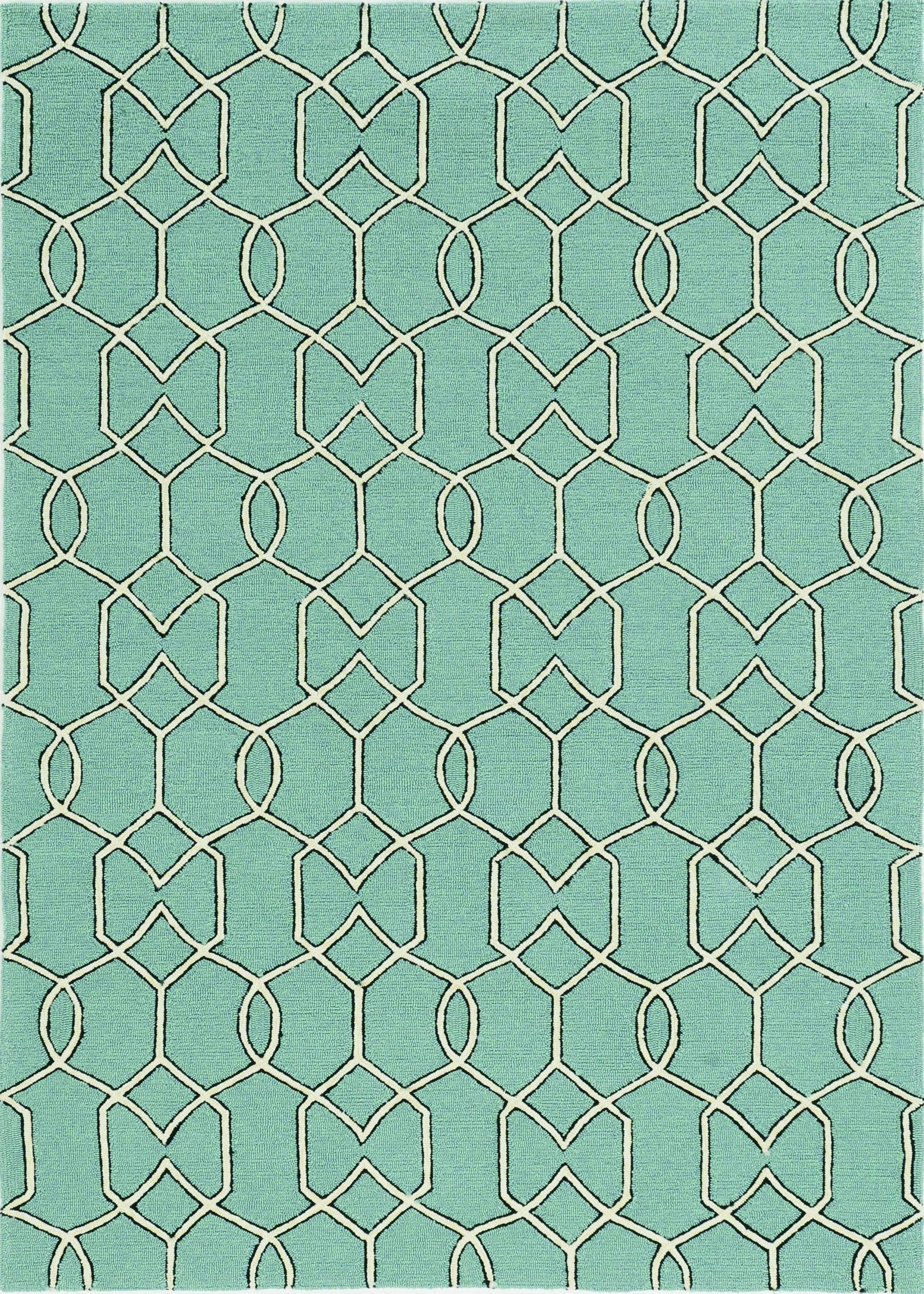 Green and Ivory Moroccan Rug