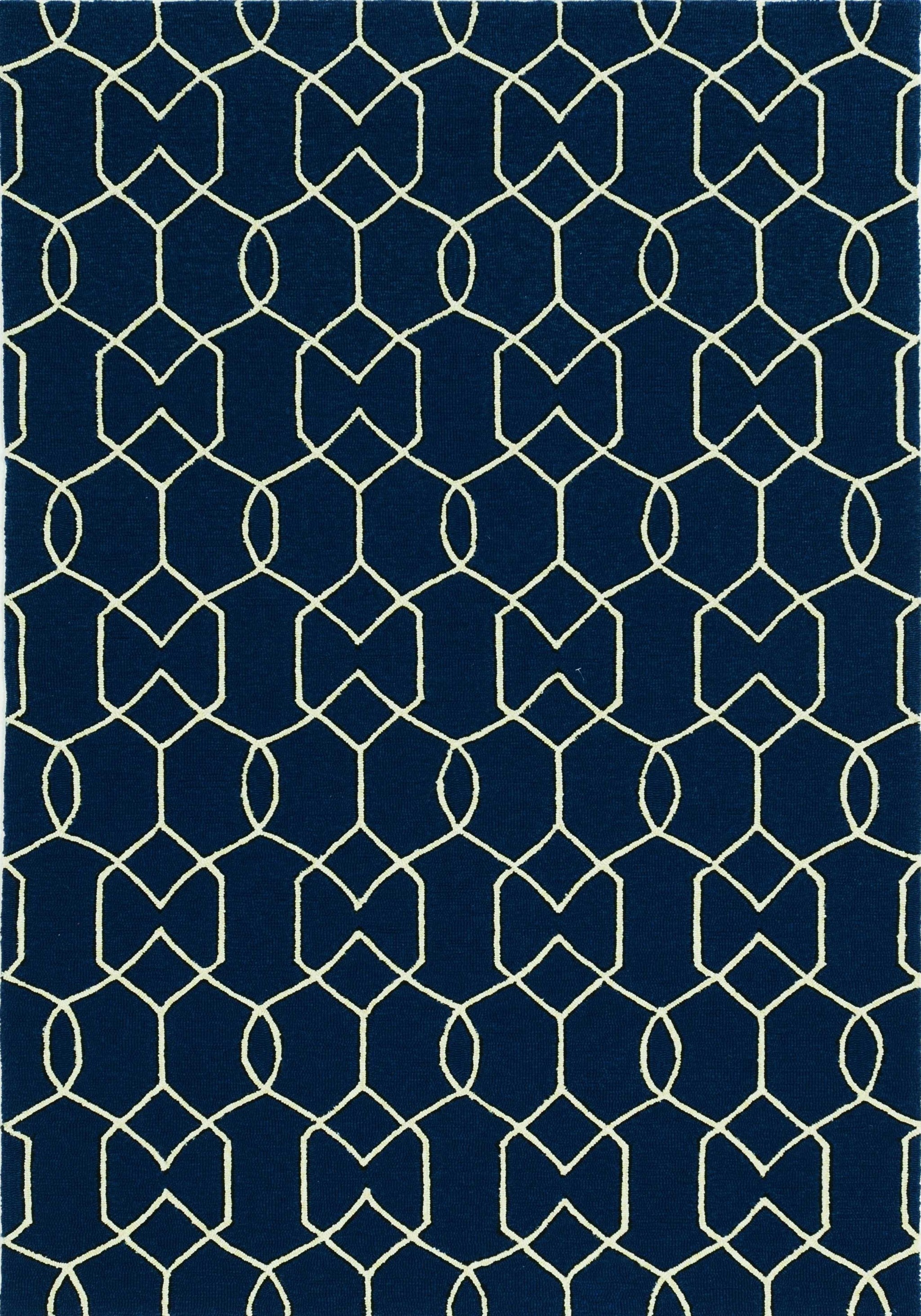 Navy Blue Chain-link Rug