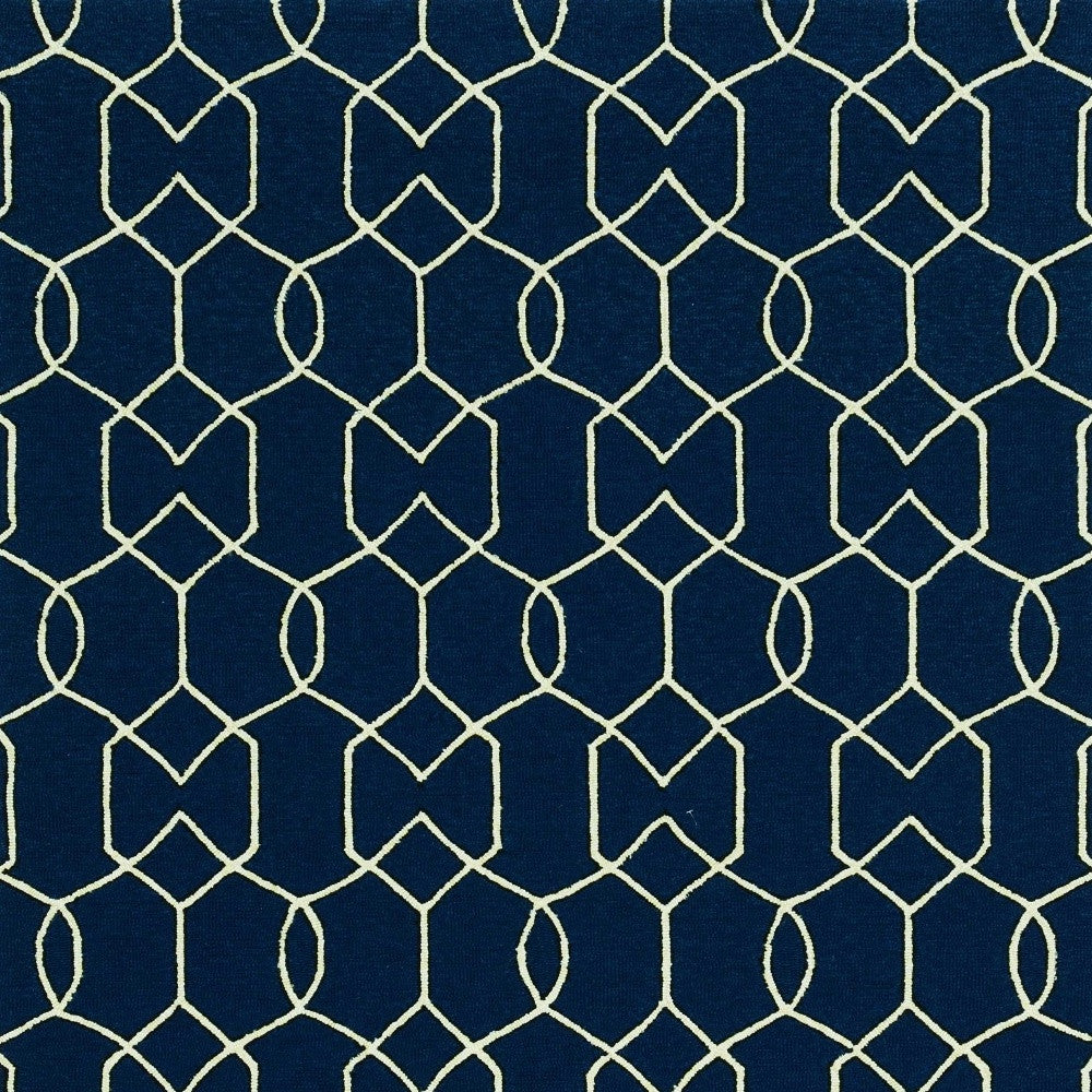 Navy Blue Chain-link Rug