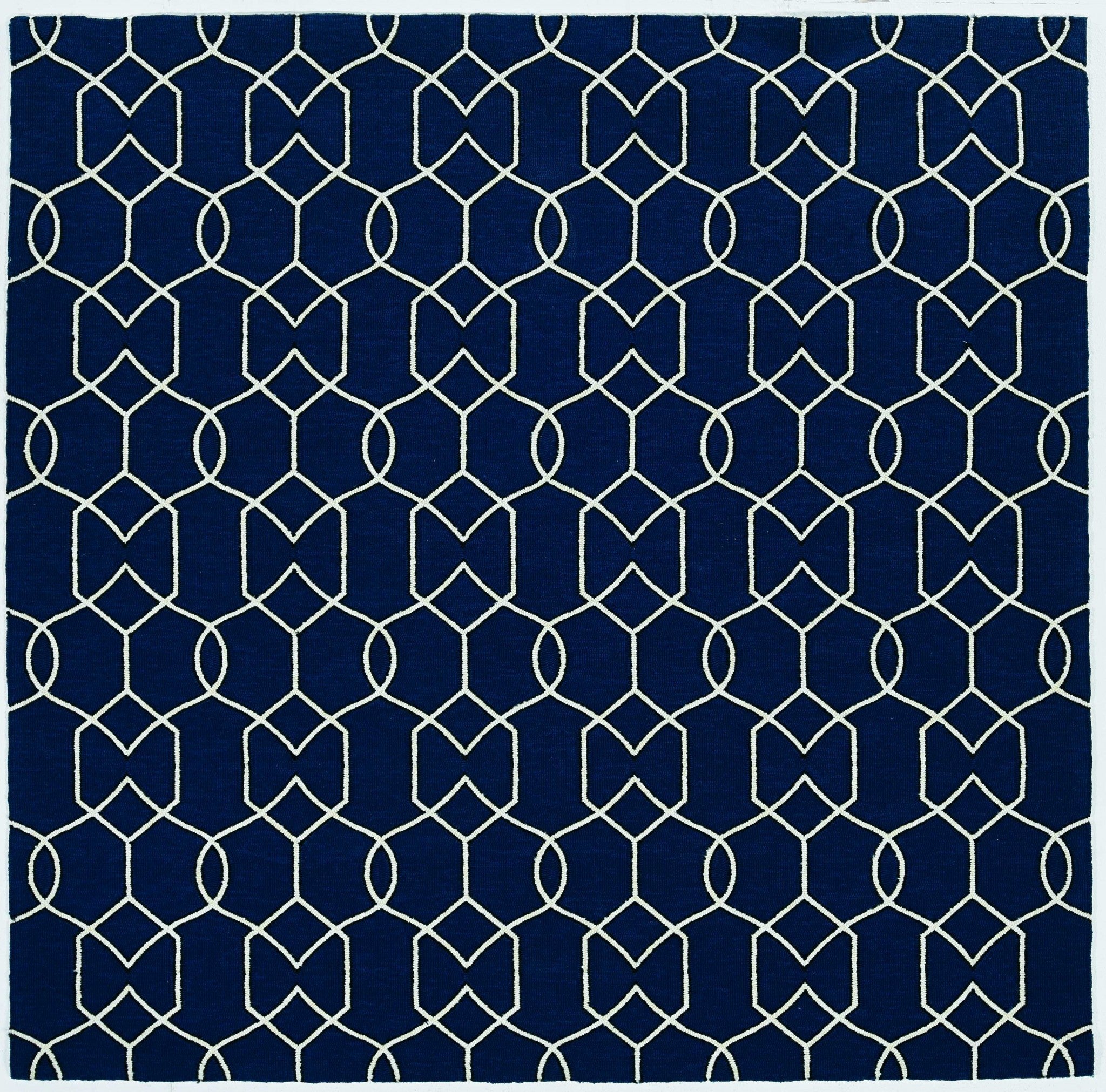 Navy Blue Chain-link Rug