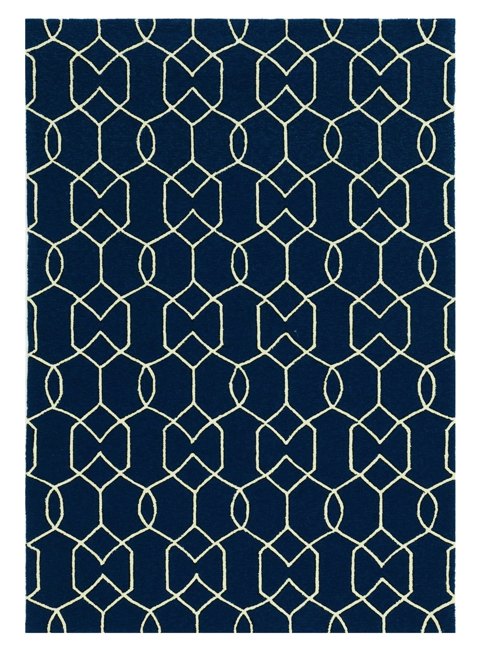 Navy Blue Chain-link Rug