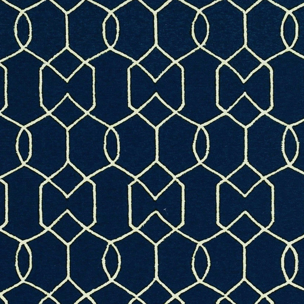 Navy Blue Chain-link Rug