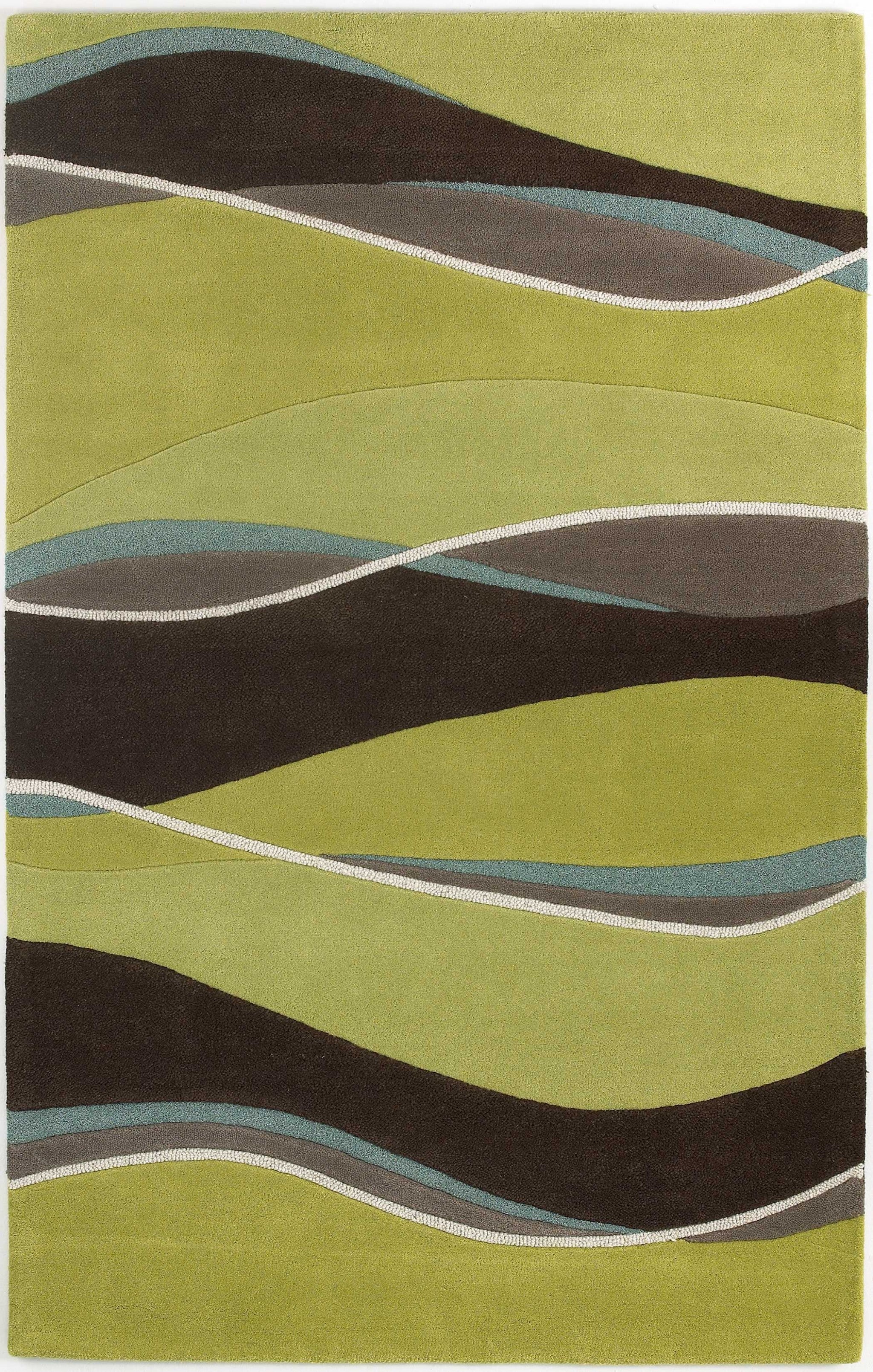 Lime and Mocha Wave Rug