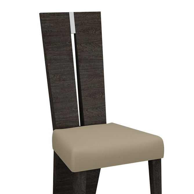 Set of Two 23" Modern High Split Back Dining Chairs