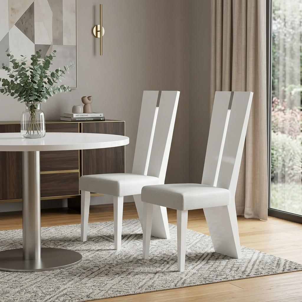 Set of Two 23" Modern High Split Back Dining Chairs