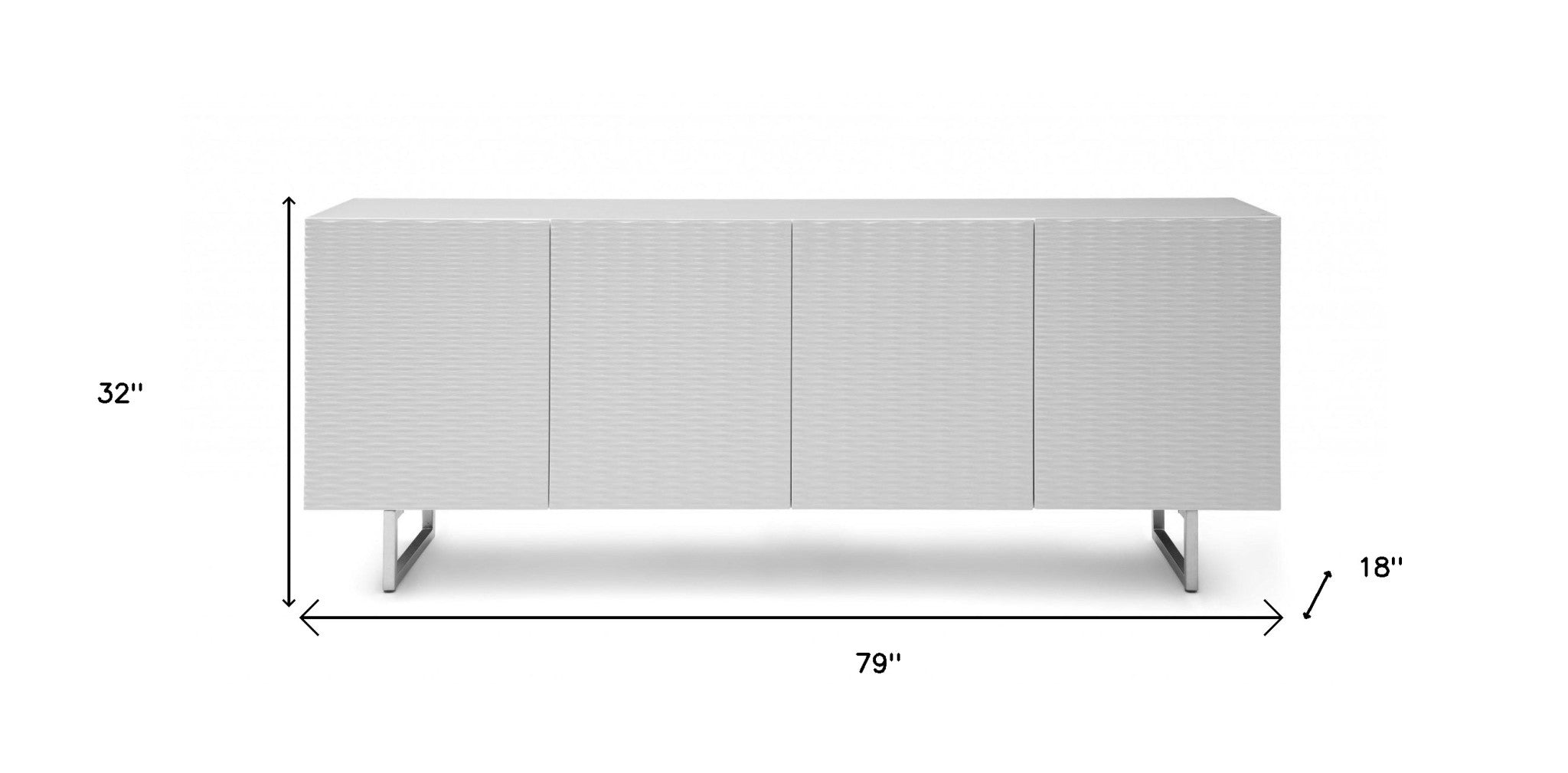 79" White Contemporary Sideboard