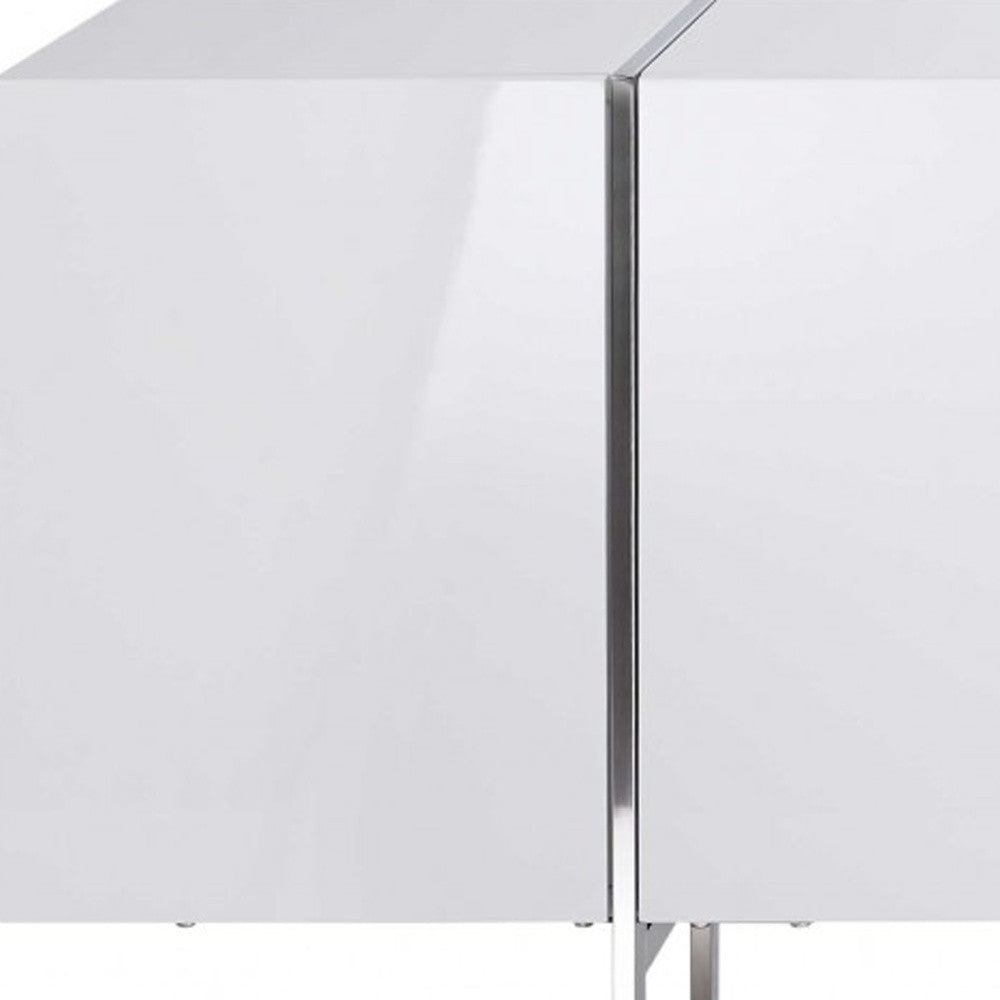 95" White Contemporary Buffet
