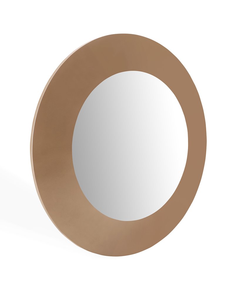 47" Gold Round Wood Framed Accent Mirror
