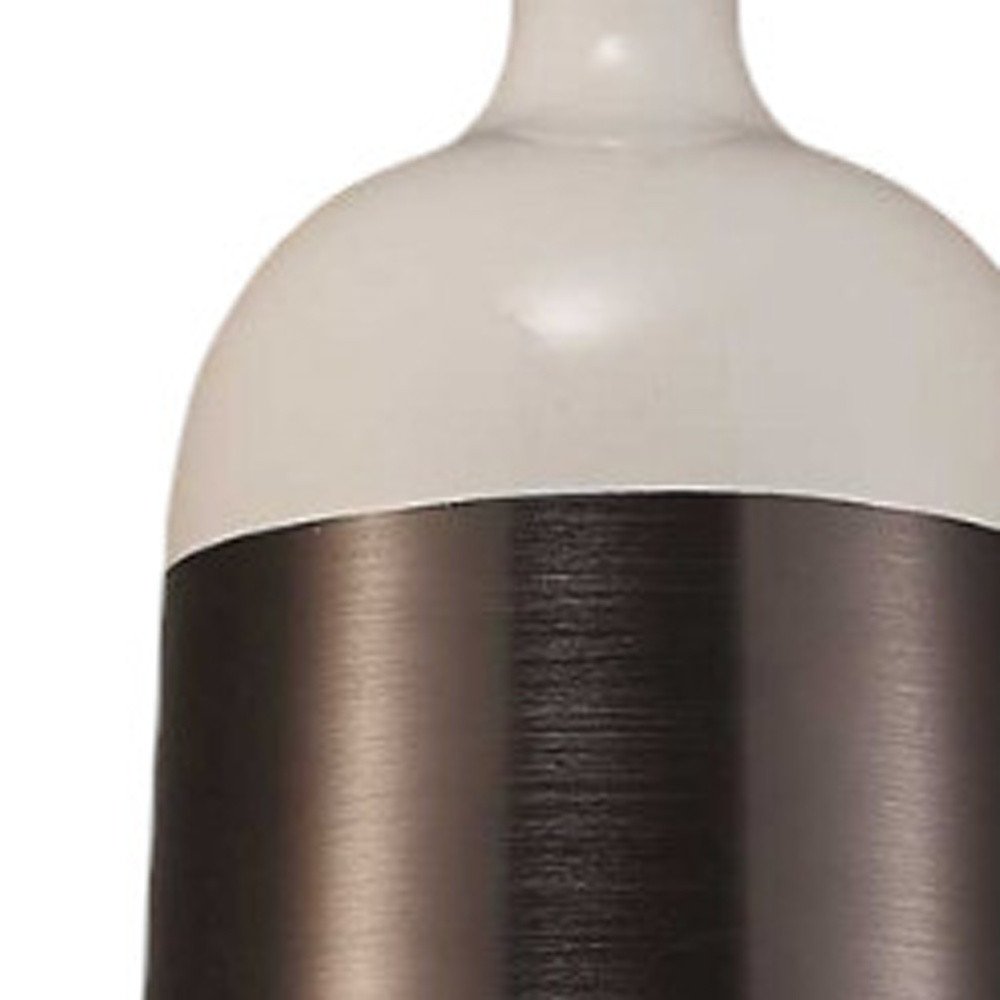 Brown and White Cylinder Metal Cone Pendant Light