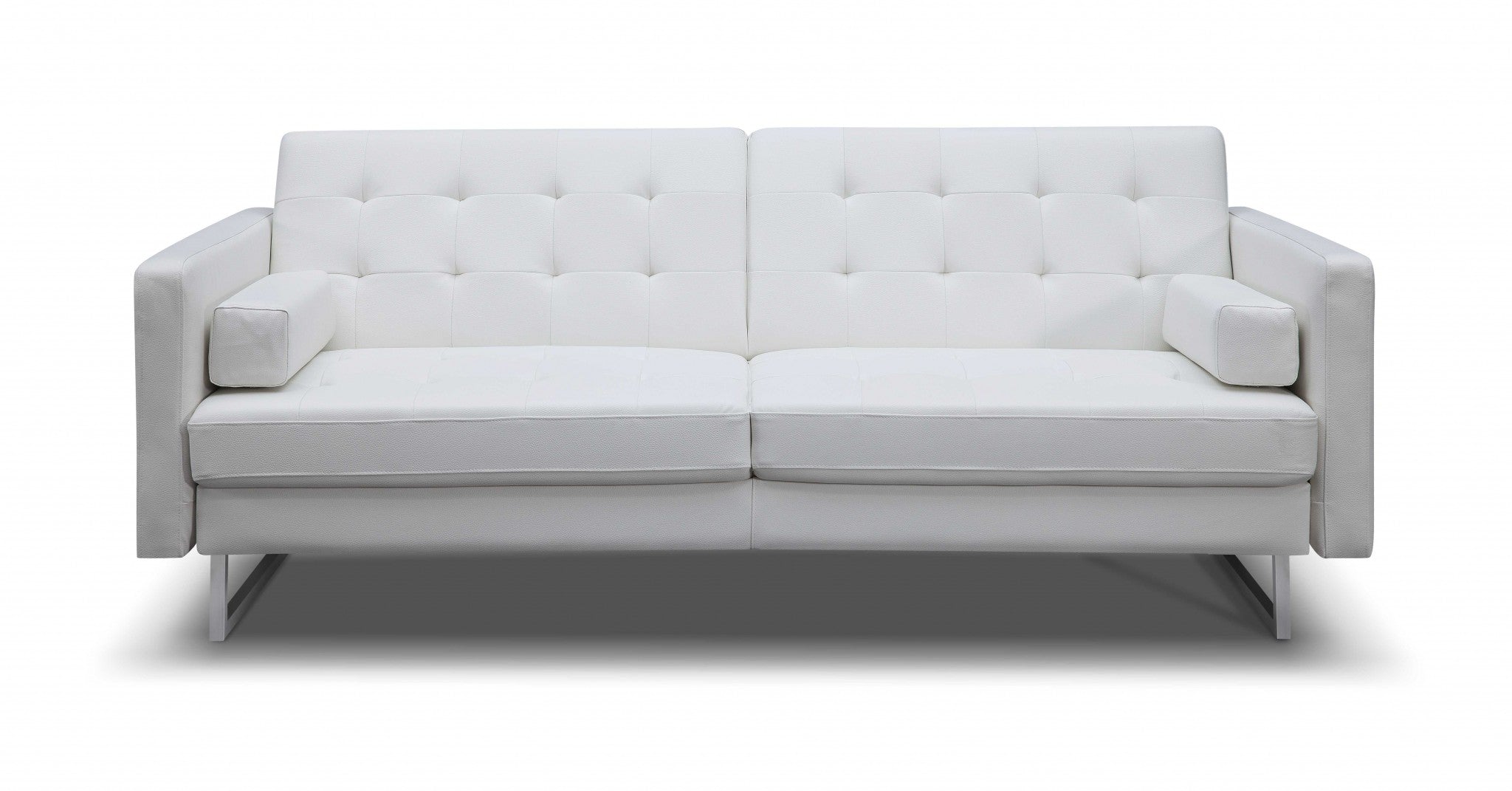 80" Tufted Faux Leather Sleeper Sofa Bed