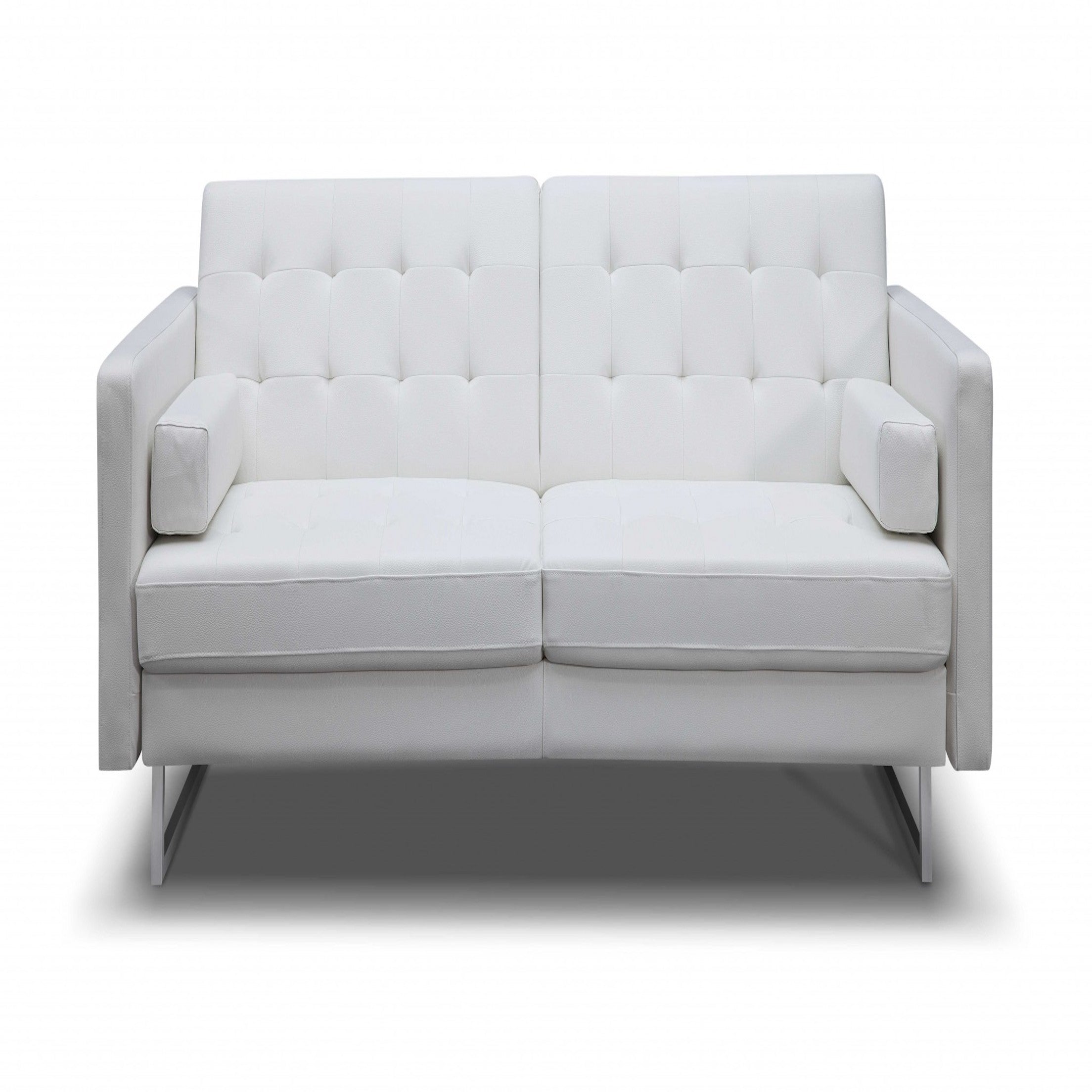 80" Tufted Faux Leather Sleeper Sofa Bed