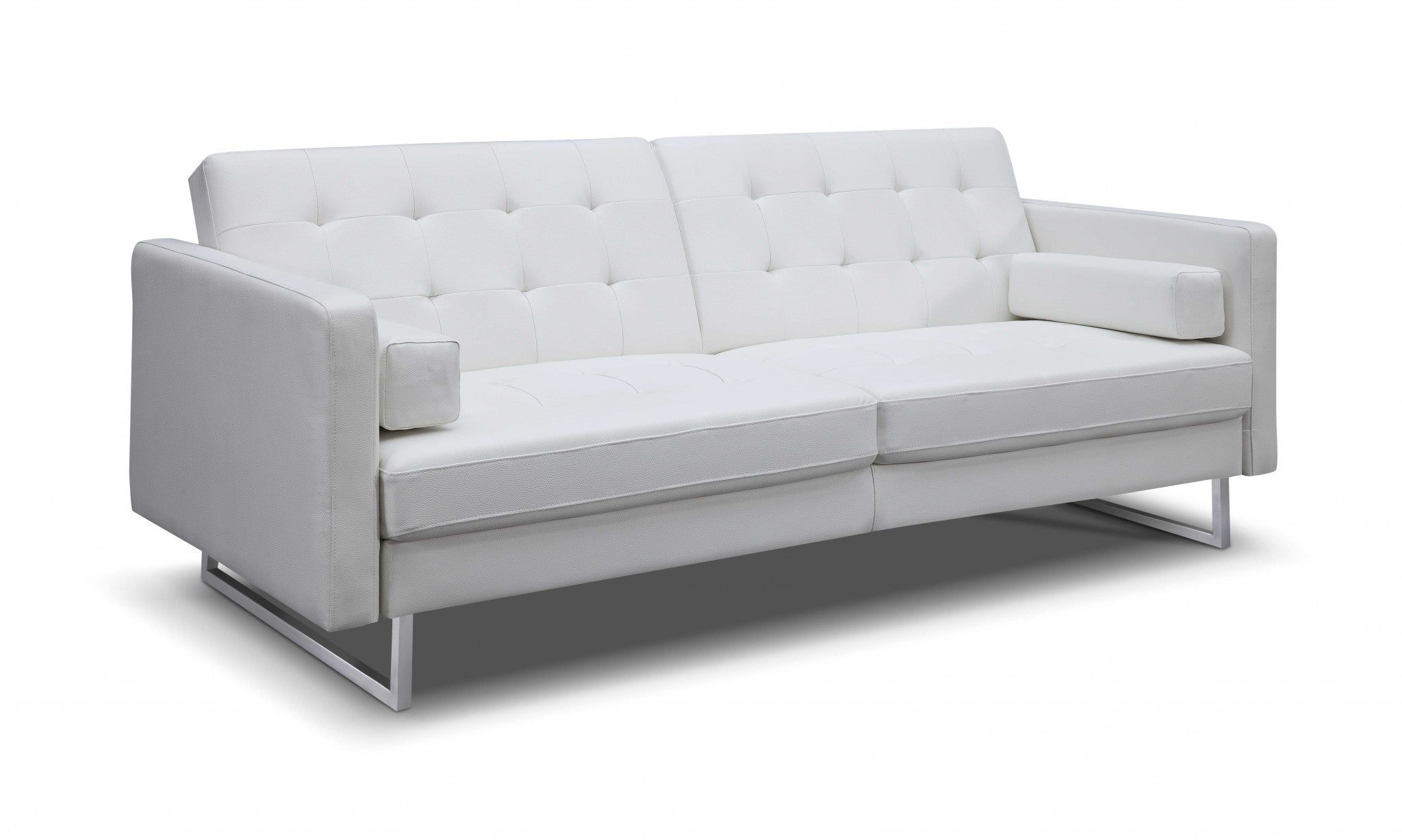 80" Tufted Faux Leather Sleeper Sofa Bed