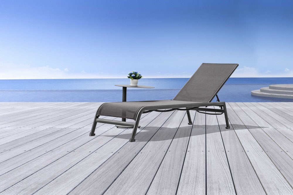 Set of Two 81" Metal Outdoor Chaise Loungers