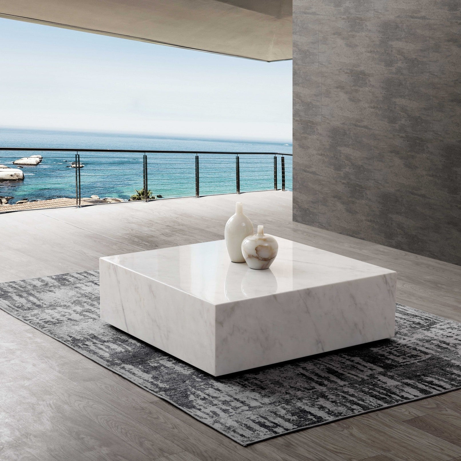 35" Marble Square Coffee Table