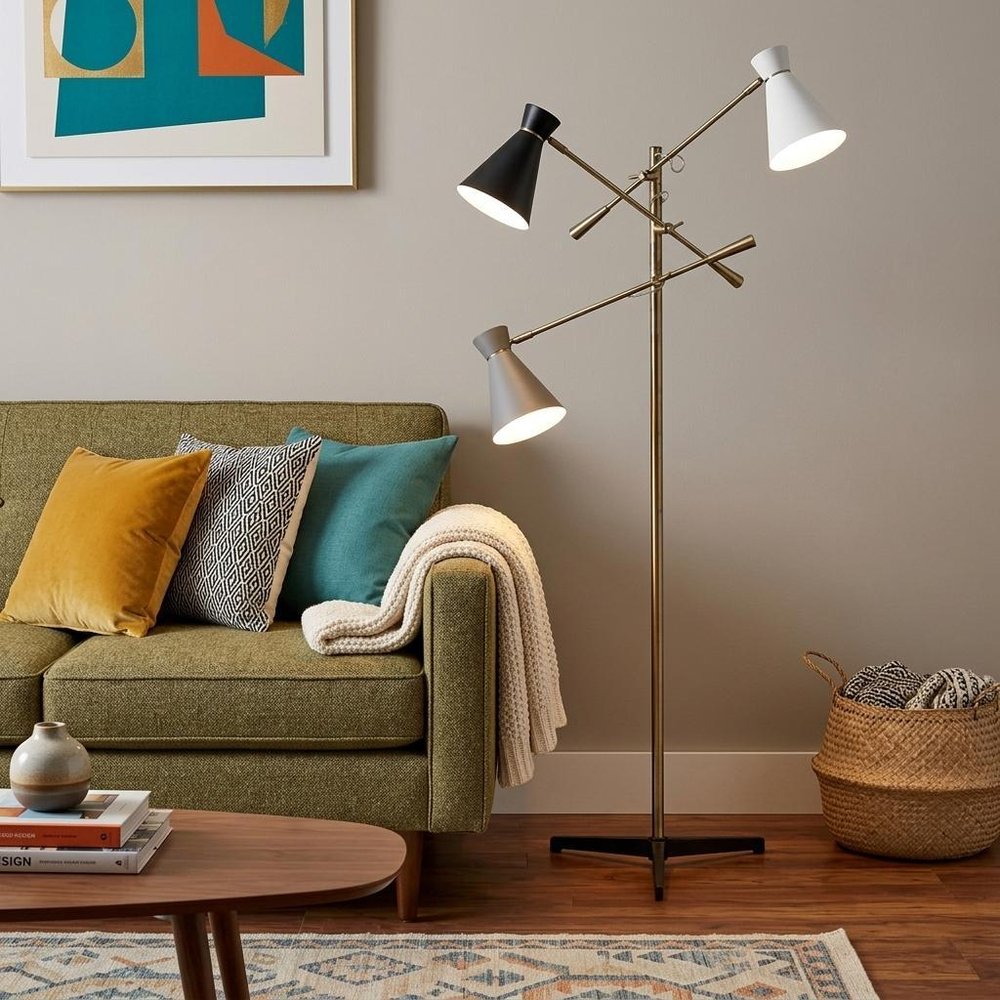 71" Industrial Studio 3-Cone Floor Lamp