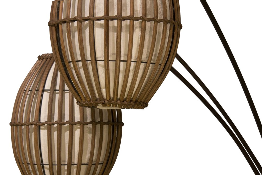 82" Bronze Wicker Cage Tree Floor Lamp