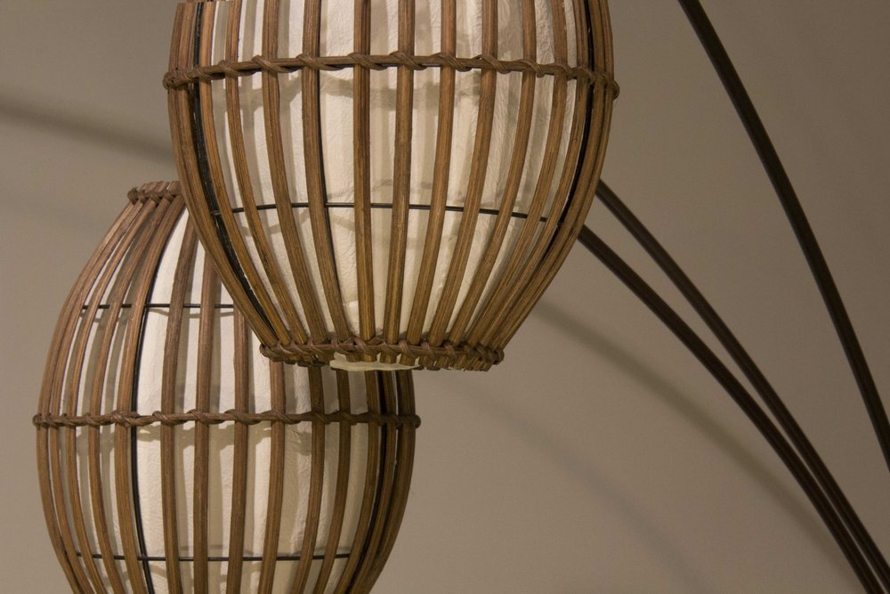 82" Bronze Wicker Cage Tree Floor Lamp