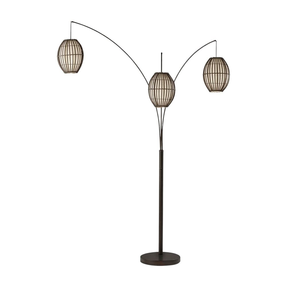 82" Bronze Wicker Cage Tree Floor Lamp