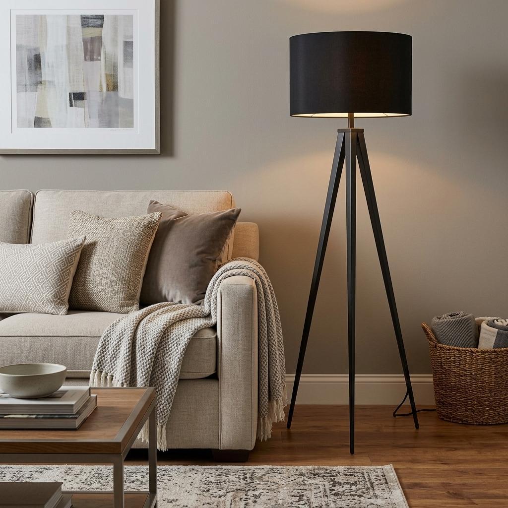 61" Tripod Floor Lamp with Drum Shade