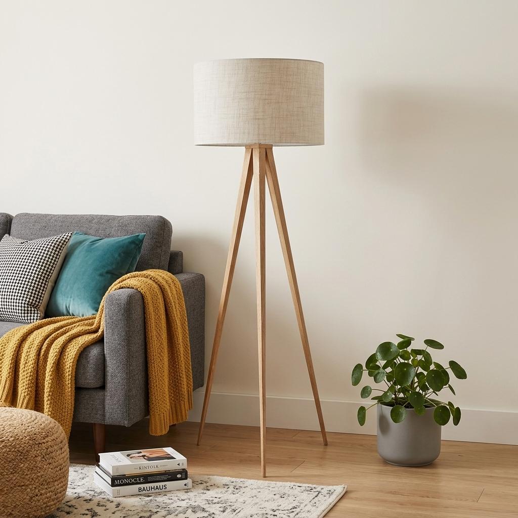 61" Tripod Floor Lamp with Drum Shade