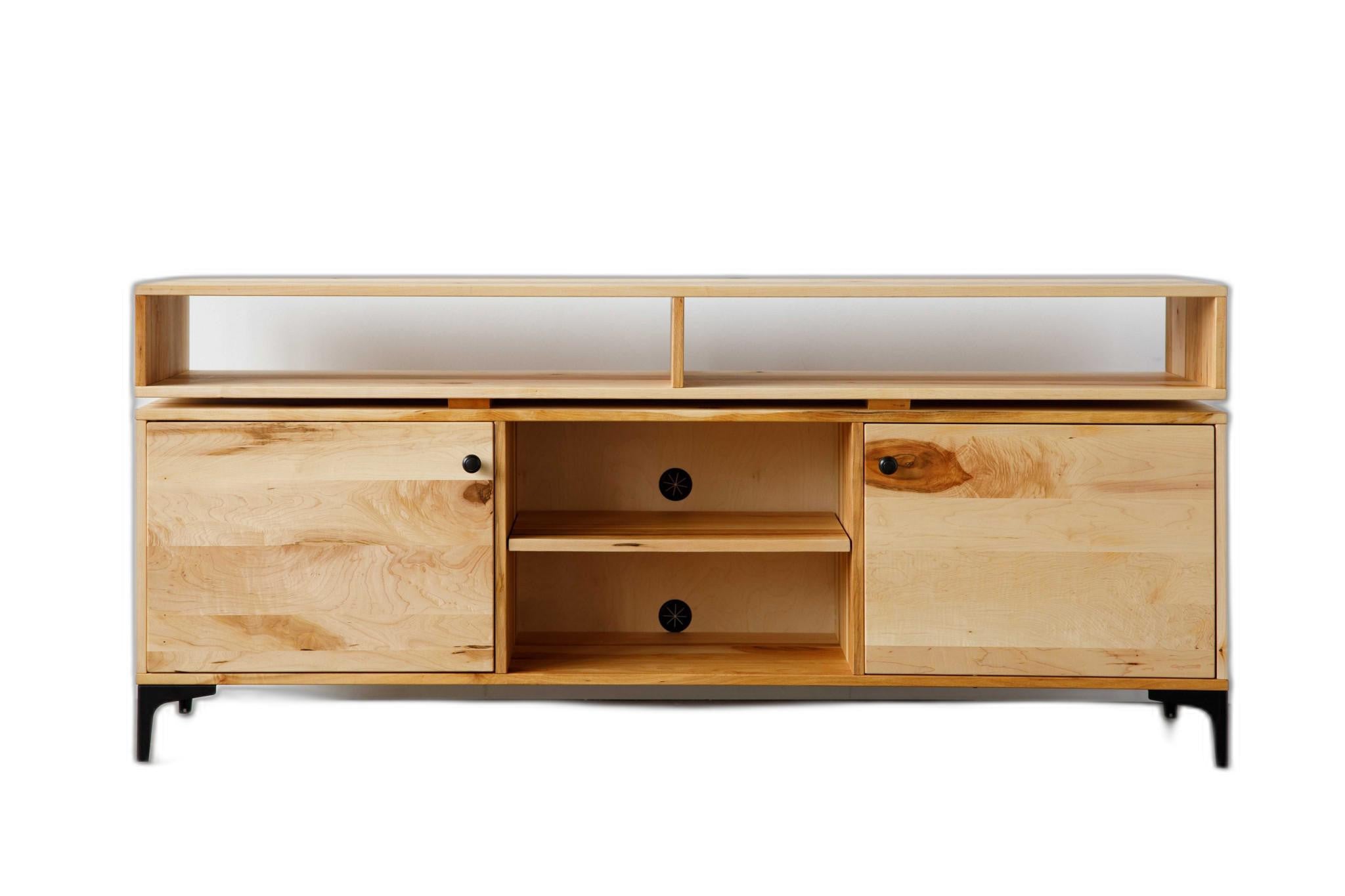 72" Natural Brown Wood Media Console