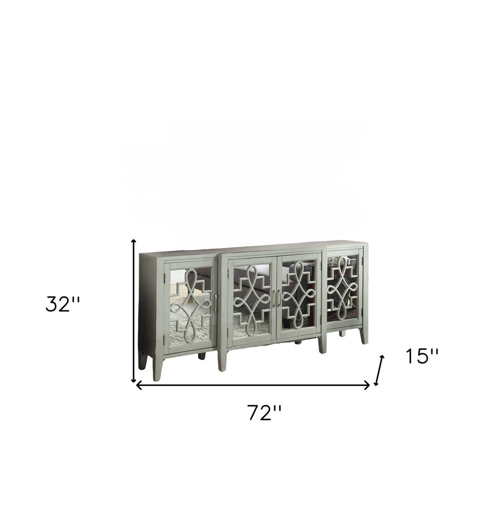 72" Mirrored Trellis Sideboard
