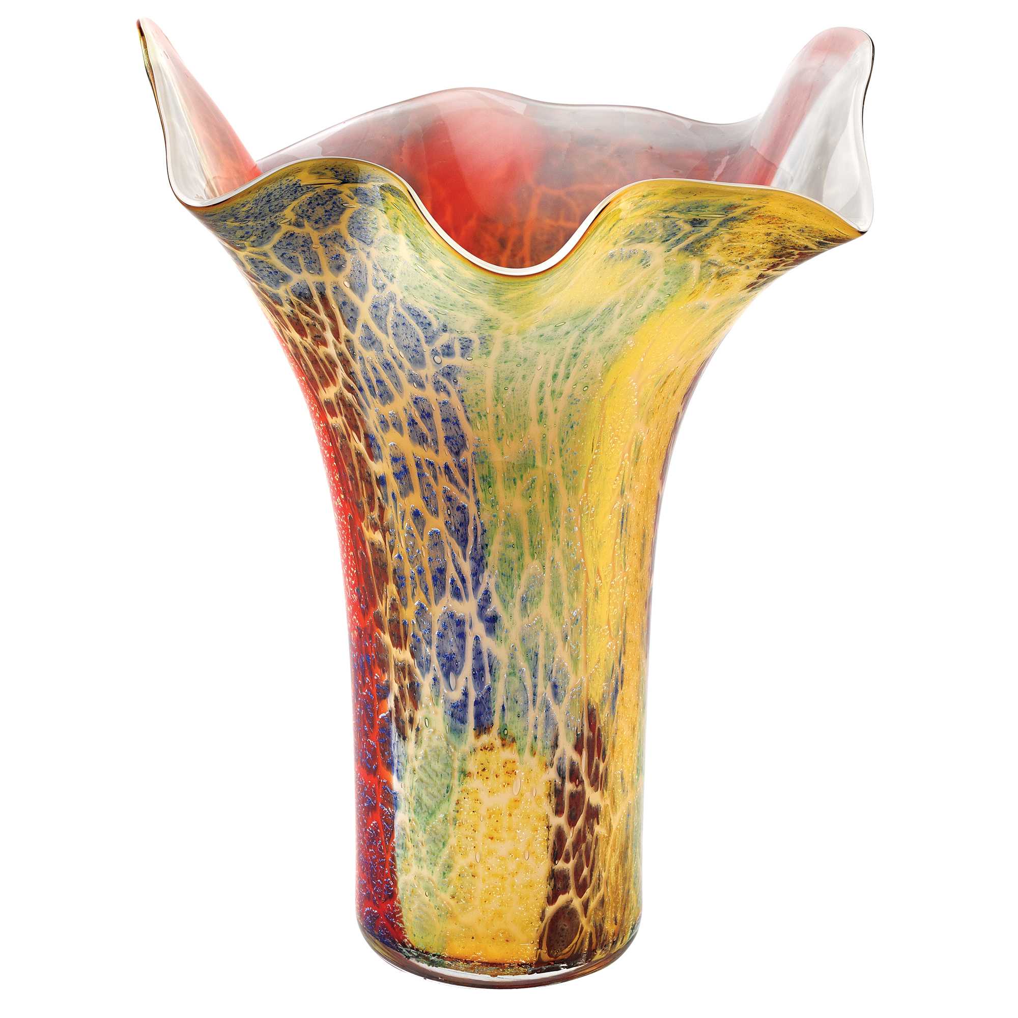 17" Yellow and Red Tulip Vase