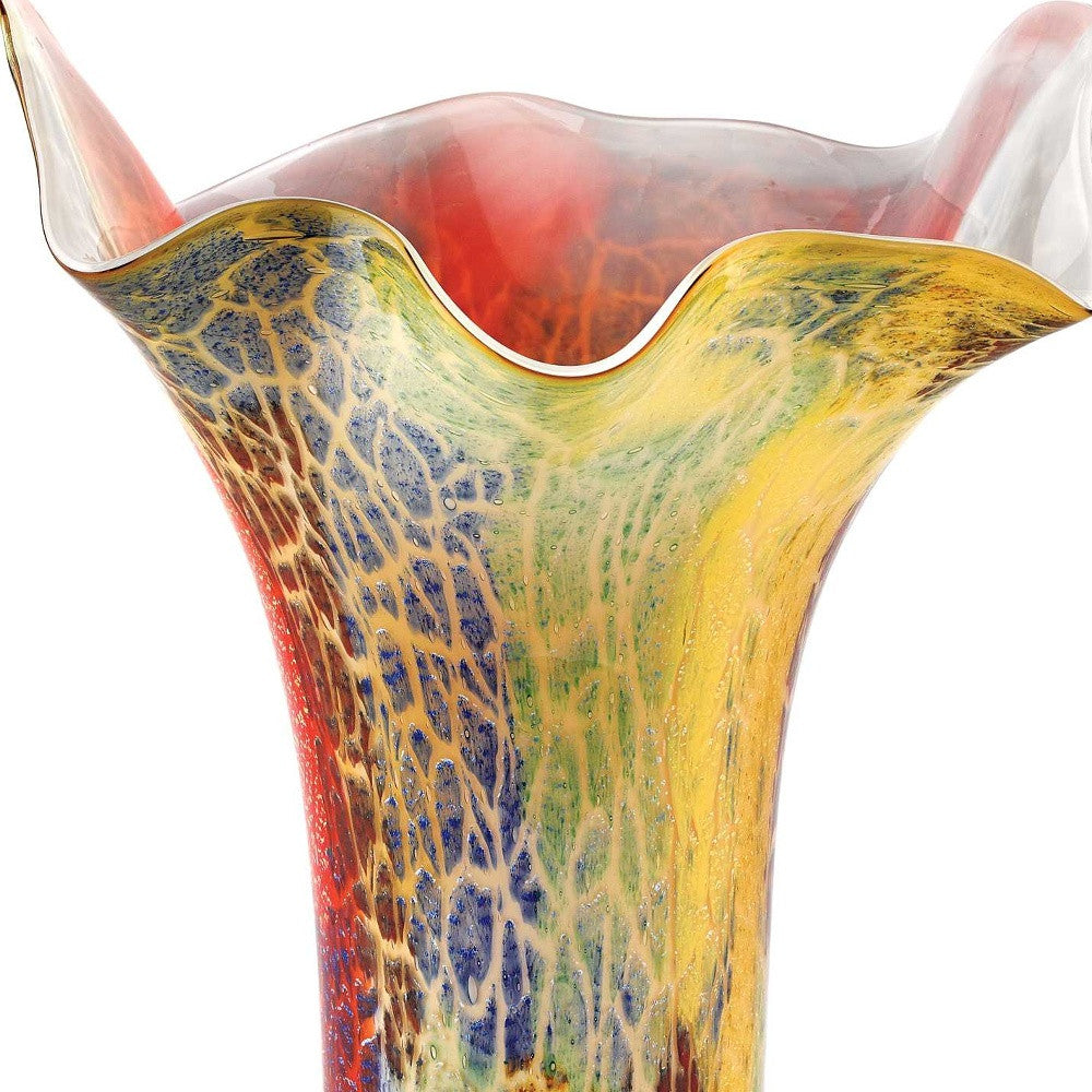 17" Yellow and Red Tulip Vase