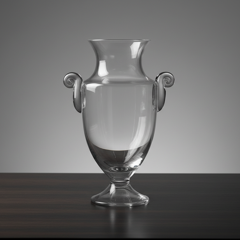 14" Mouth Blown Crystal Urn Vase